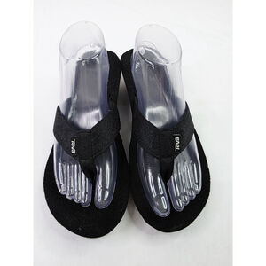 Teva Mush Mandalyn Wedge 2 Black Flip Flop Sandal Womens Size 9